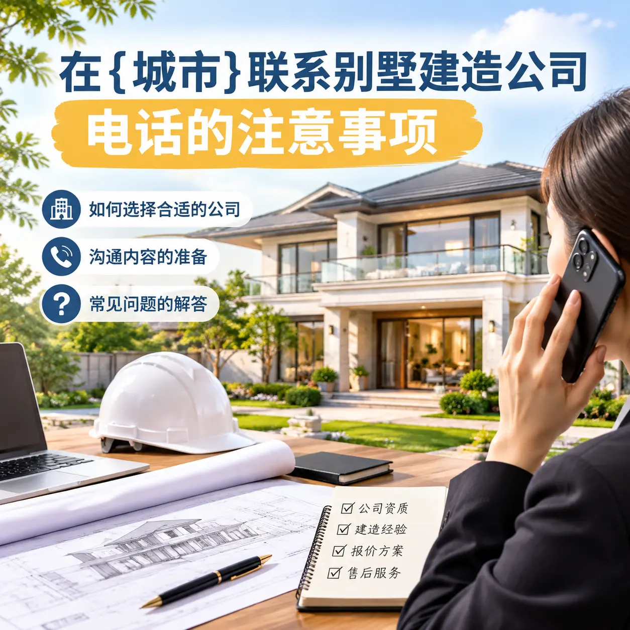 在长顺联系别墅建造公司电话的注意事项